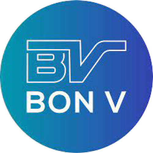 A circular logo with a blue gradient background and the text "BV" above "BON V" in white, reflecting Jane's commitment to integrated supply chain management.